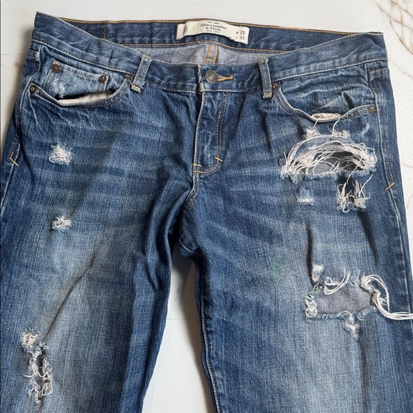 Y2K Abercrombie & Fitch Distressed Bootcut Emma Jeans Sz 8R Trendy - Picture 4 of 12
